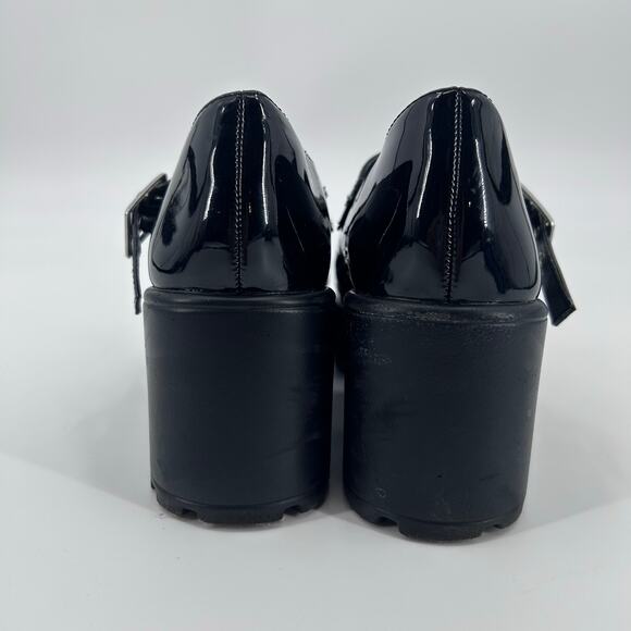 Seychelles Mary Black Patent Shoes Chunky Heel Lug Sole Platform Womens Size 6 - Picture 6 of 12